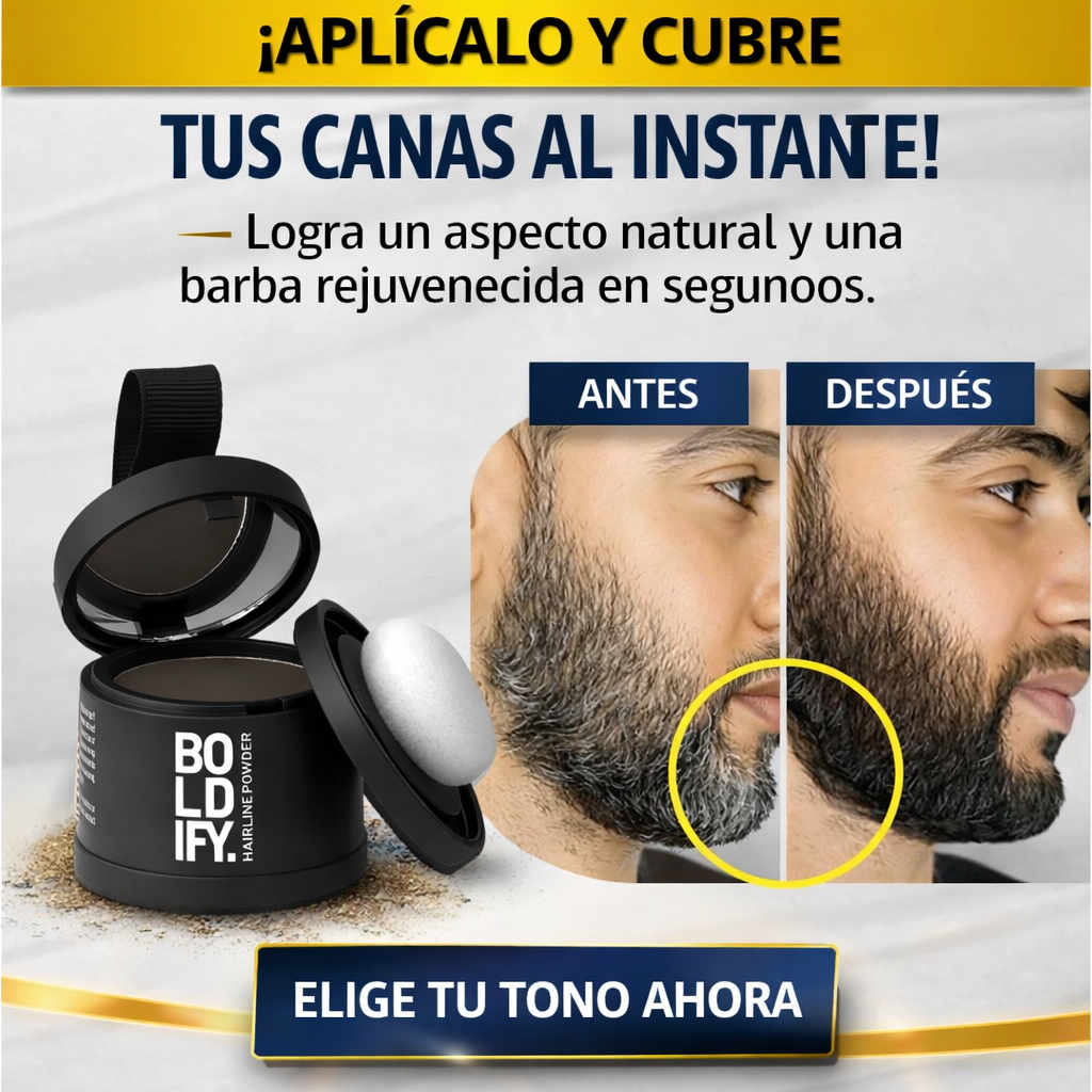 Polvo mágico tapa entradas y canas al instante ®