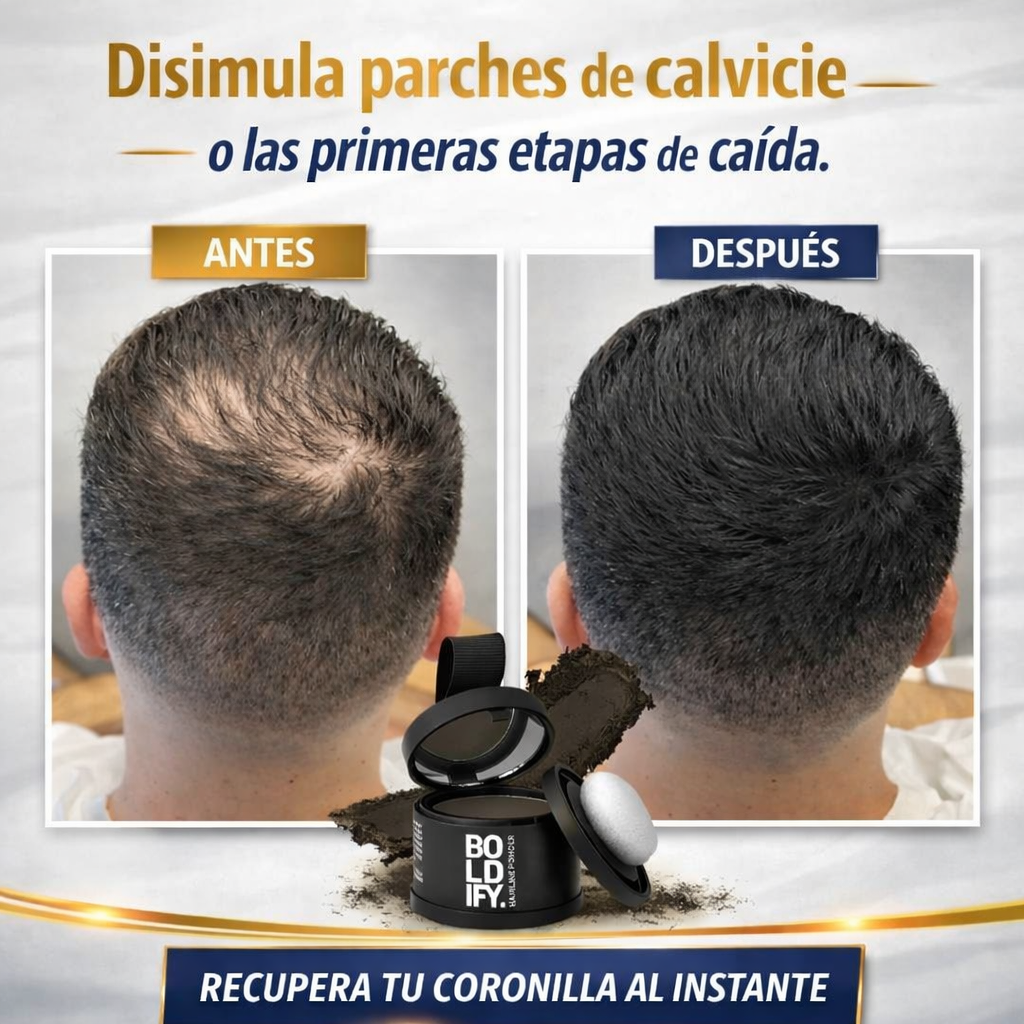 Polvo mágico tapa entradas y canas al instante ®